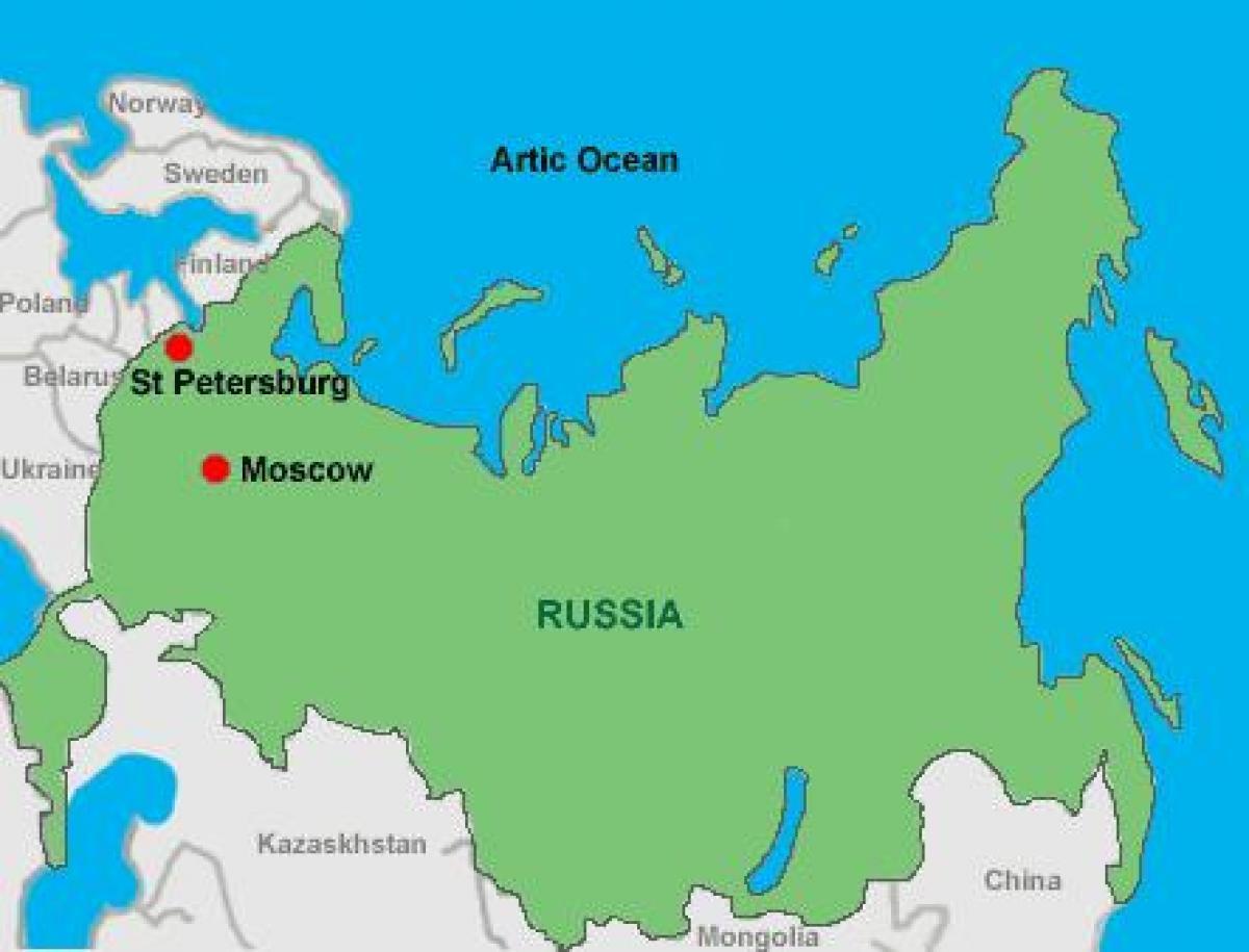 Moskva ja Peterburi kaart