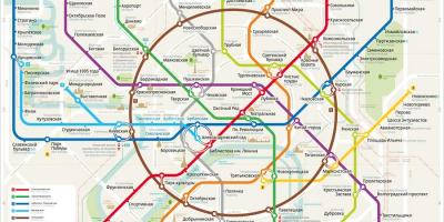 Kaart Moskva metroo inglise ja vene keeles