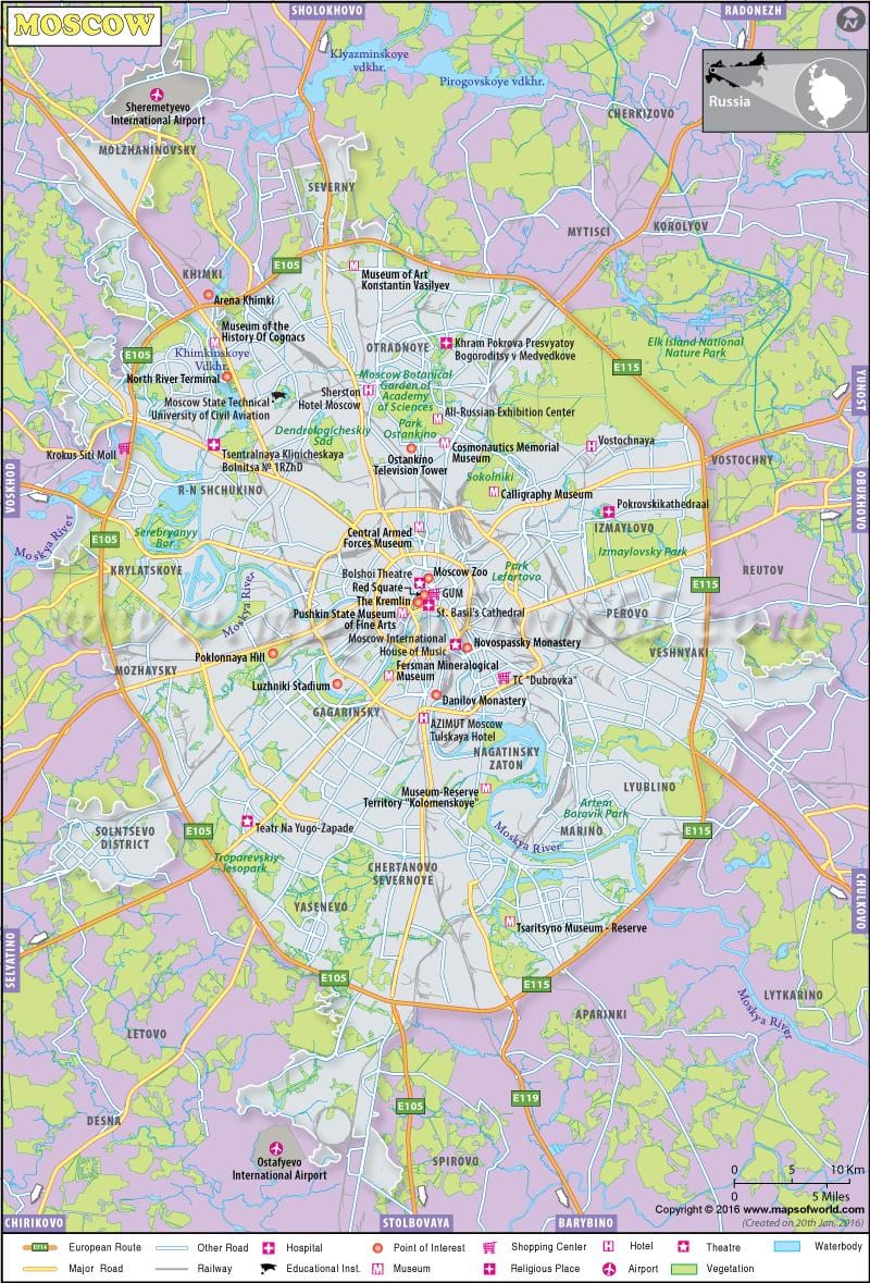 Moskva kaardil