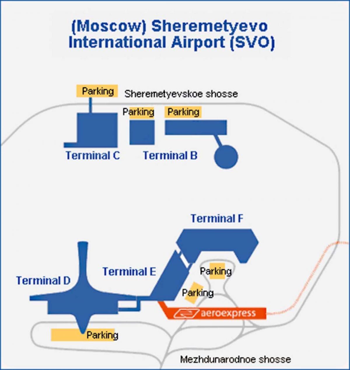 Sheremetyevo terminali kaart