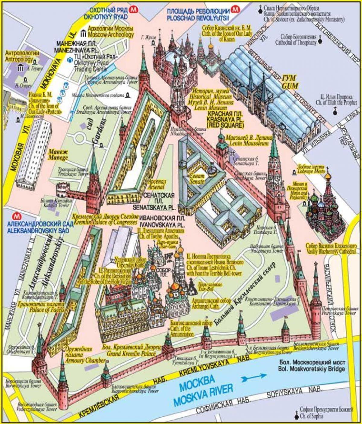 Punane Väljak Moskvas kaart