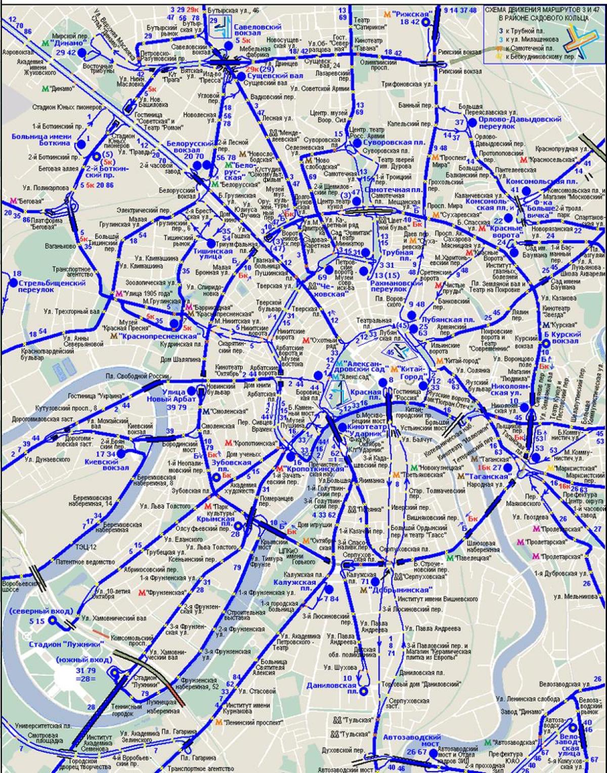 kaart Moskva trollibussi