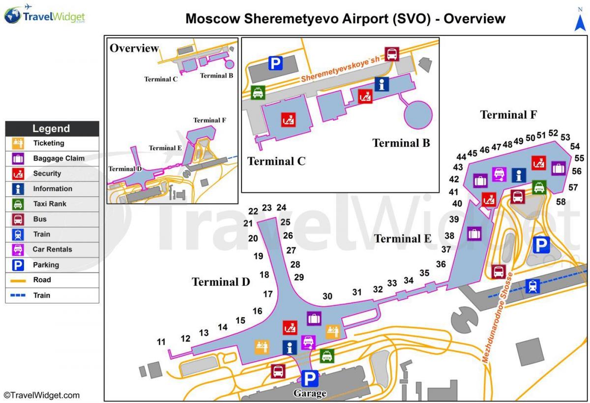 Moskva Sheremetyevo lennujaam kaart